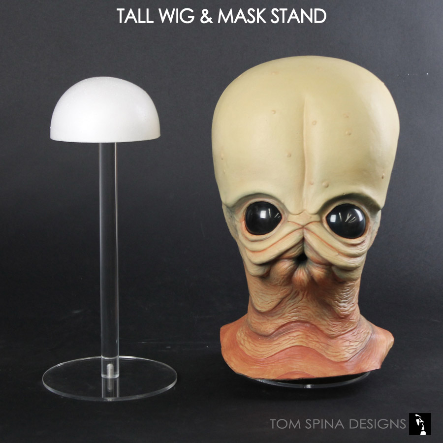Tall Hat, Wig or Mask Stand w/Acrylic Riser